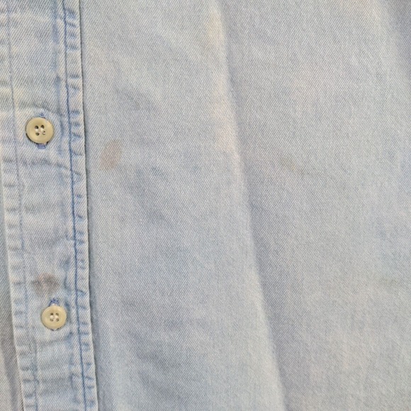 Thompson's Men's Denim Button-Down Shirt Blue XL Long Sleeve Chest Pocket - Picture 5 of 16